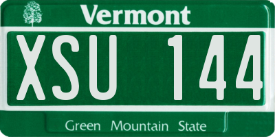 VT license plate XSU144
