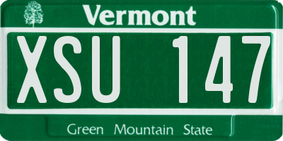 VT license plate XSU147