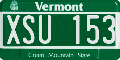 VT license plate XSU153
