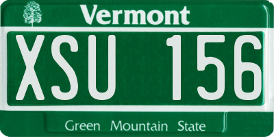VT license plate XSU156