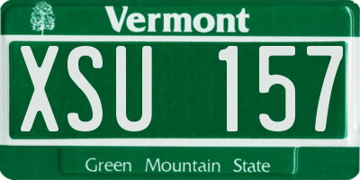 VT license plate XSU157