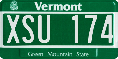 VT license plate XSU174