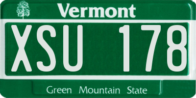 VT license plate XSU178