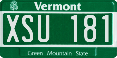 VT license plate XSU181