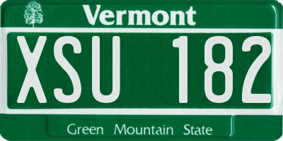 VT license plate XSU182