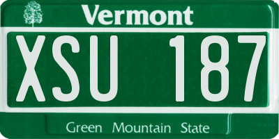 VT license plate XSU187