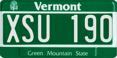 VT license plate XSU190