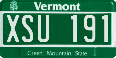 VT license plate XSU191