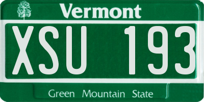 VT license plate XSU193