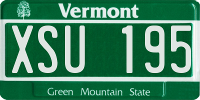 VT license plate XSU195