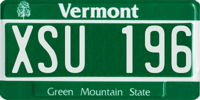 VT license plate XSU196