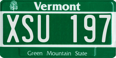 VT license plate XSU197