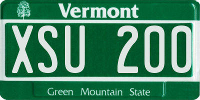 VT license plate XSU200