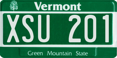 VT license plate XSU201
