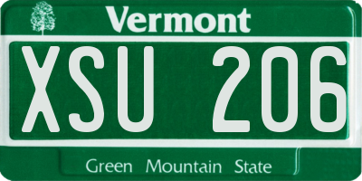 VT license plate XSU206
