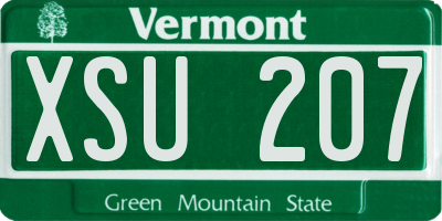 VT license plate XSU207