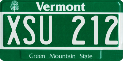 VT license plate XSU212