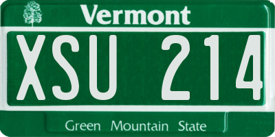 VT license plate XSU214