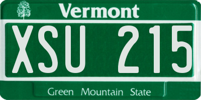VT license plate XSU215