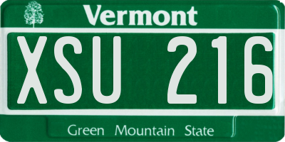 VT license plate XSU216