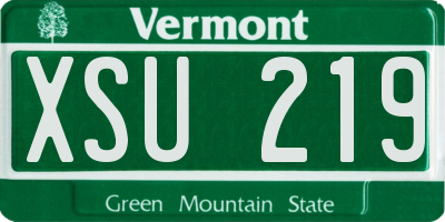 VT license plate XSU219