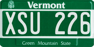 VT license plate XSU226