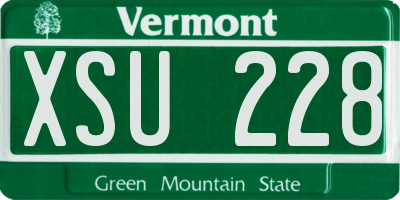 VT license plate XSU228