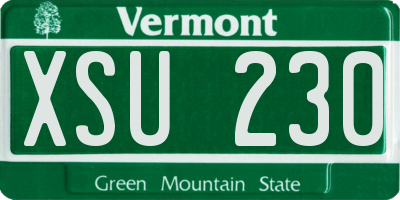 VT license plate XSU230