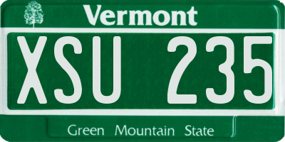 VT license plate XSU235