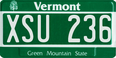 VT license plate XSU236
