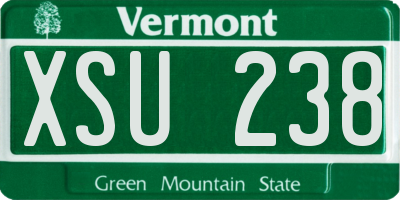 VT license plate XSU238