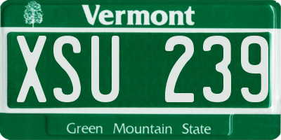 VT license plate XSU239