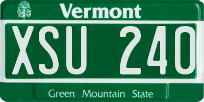 VT license plate XSU240