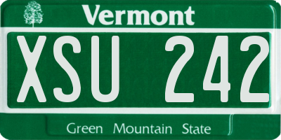 VT license plate XSU242