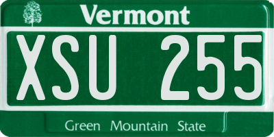 VT license plate XSU255