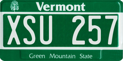 VT license plate XSU257