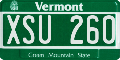 VT license plate XSU260