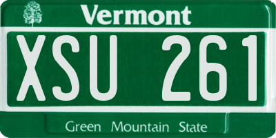 VT license plate XSU261