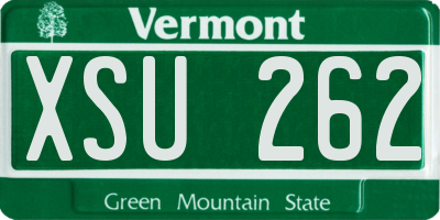VT license plate XSU262