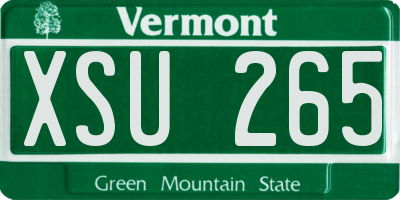 VT license plate XSU265