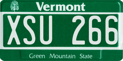 VT license plate XSU266