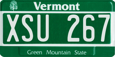 VT license plate XSU267