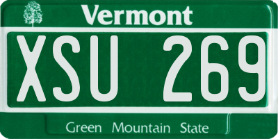 VT license plate XSU269