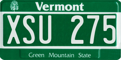 VT license plate XSU275