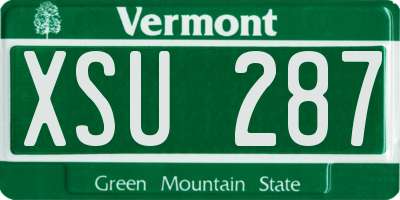 VT license plate XSU287