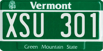 VT license plate XSU301