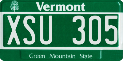 VT license plate XSU305