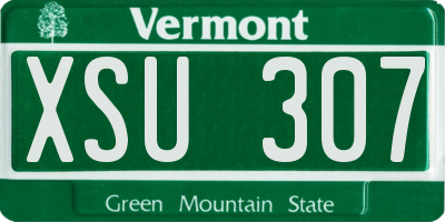 VT license plate XSU307