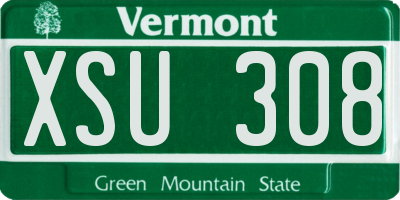 VT license plate XSU308