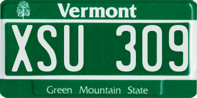 VT license plate XSU309